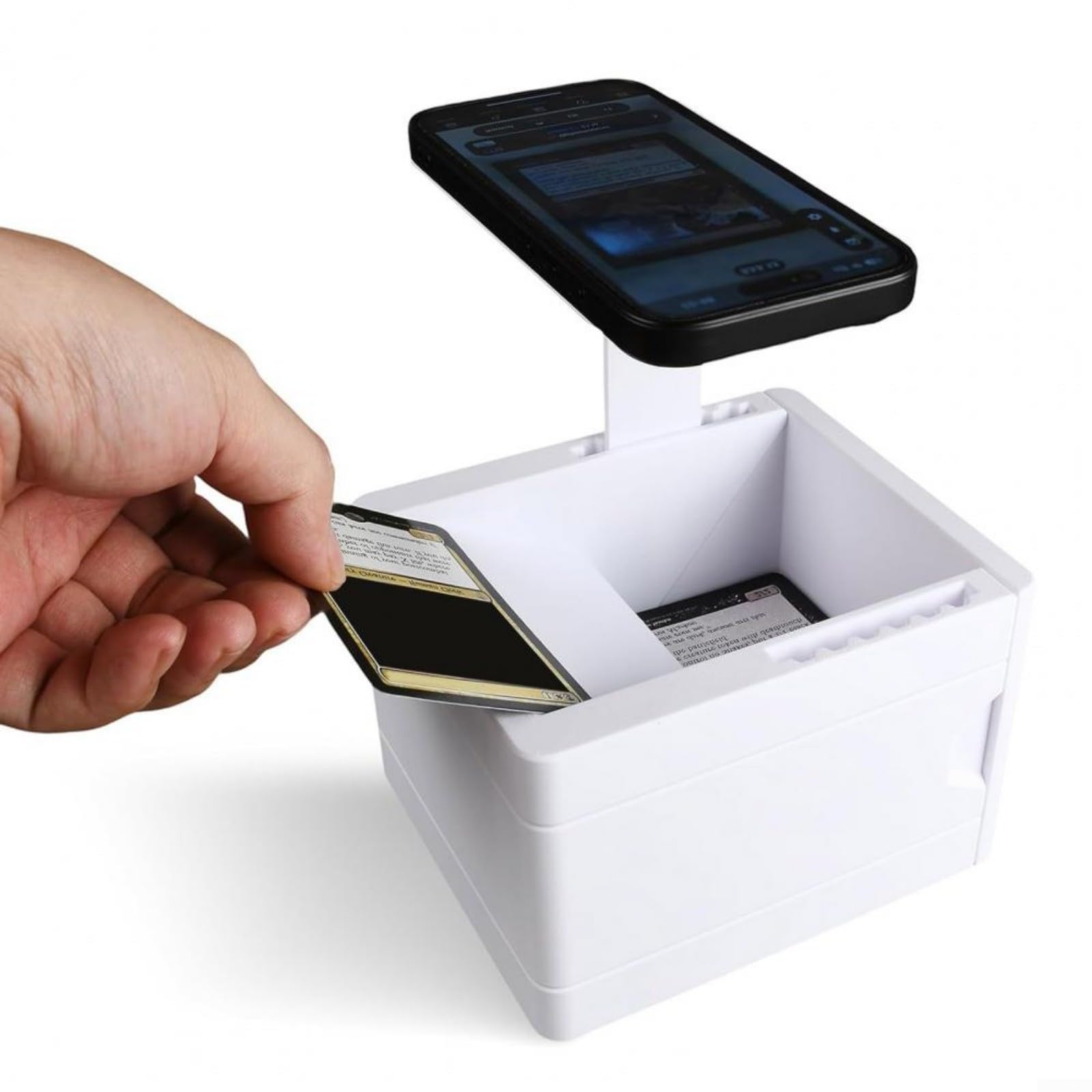 Snowchecking Card Scanner Box Compatible With For MTG Trading Cards, ABS Material, Compact 18.2×9×18.2 cm Design For Desk Or Gaming Space