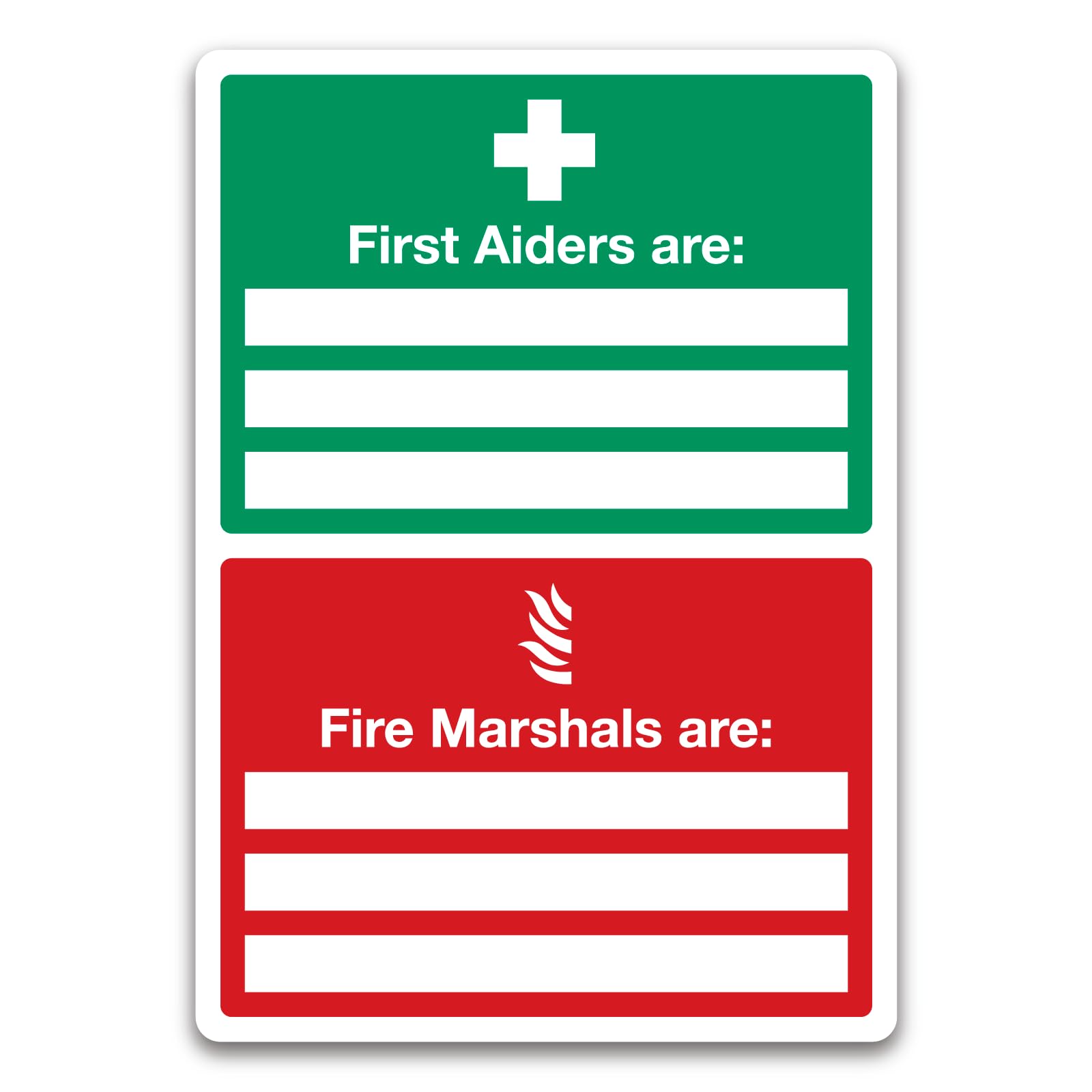 First aiders are, Fire marshals are Sign Metal Tin Sign 8 x 12 inch for Industrial & Commercial