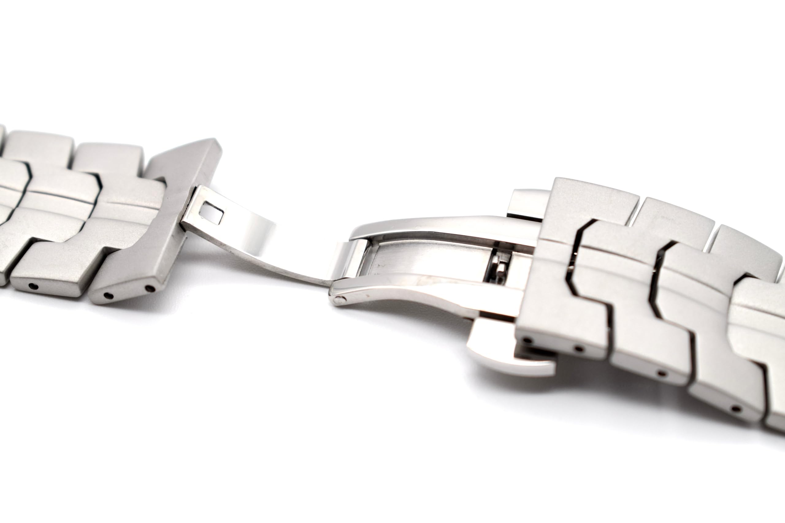 Titanarmband für Apple Watch 42/44/45/46/49 mm – Gebürstetes Premium Gliederarmband mit sicherer Faltschließe – Für Ultra & Series