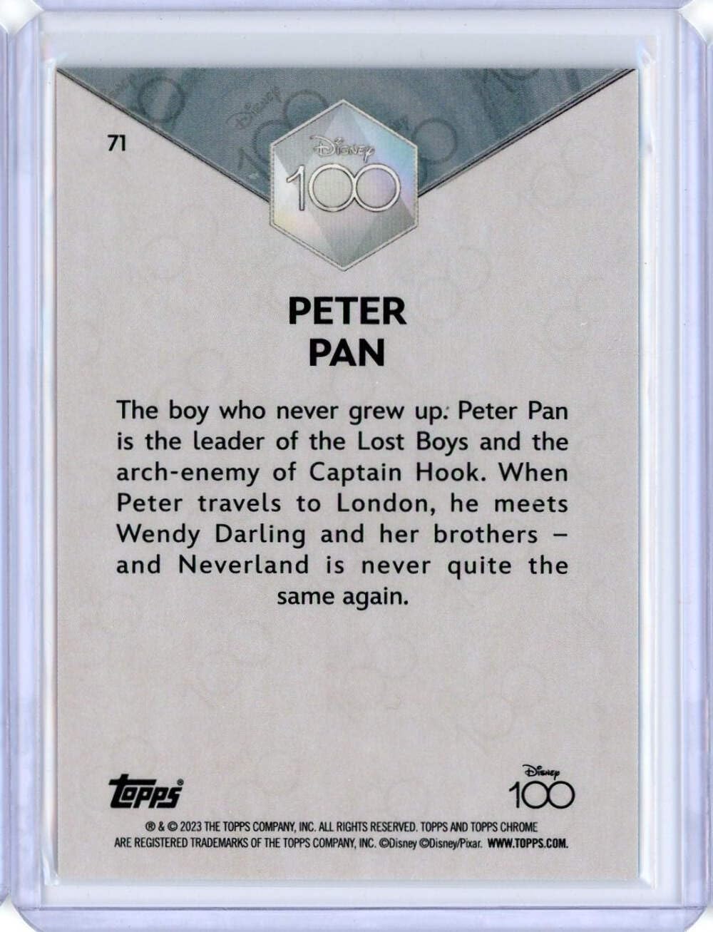 Amazon.com: Disney 2023 Topps Chrome Disney 100 Peter Pan #71 Card