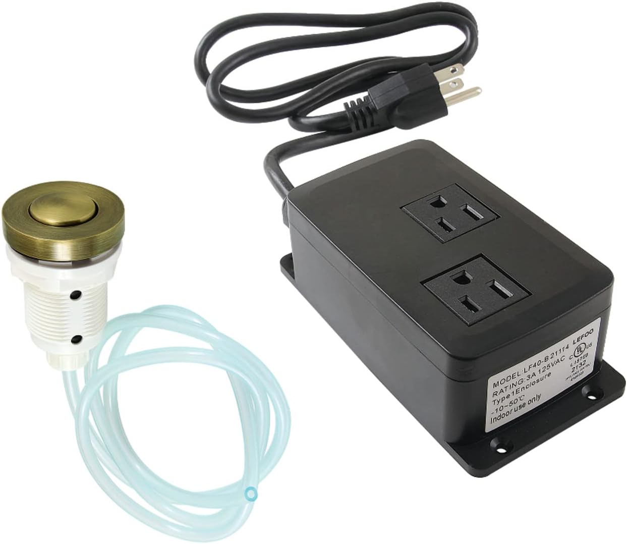 Kingston Brass KAMDK31AB Gourmetier Dual Outlet Garbage Disposal Air Switch Kit, Antique Brass