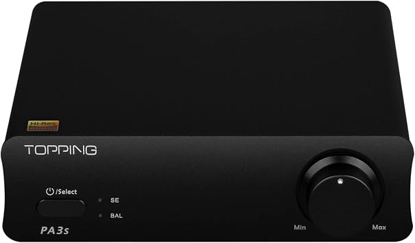 Topping PA3S Power Amplifier MA120702 x 2 Class D Fully Balanced Single Ended AMP 80W x 2 RCA TRS Stereo Home Audio Amplifier Black