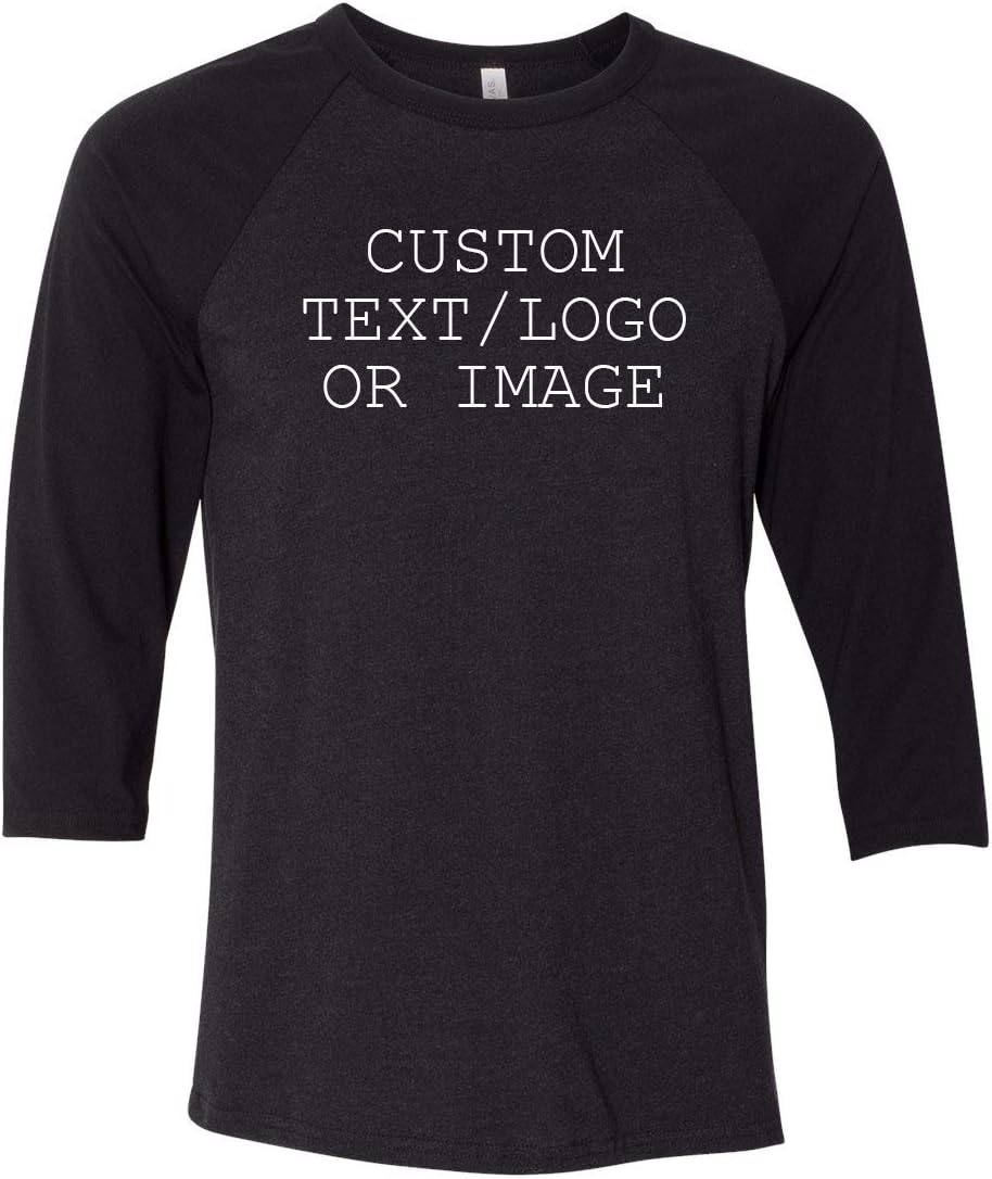 INK STITCH Custom Unisex Deisgn Your Own 3/4 Sleeve Baseball Tshirts Tees