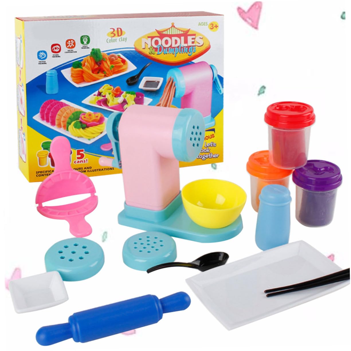 Máquina de Fideos de Plastilina 3d de Plástico, 1 Juego | Moldes de Modelado para Hacer Formas Variadas, Apto para Aulas y Aprendizaje Temprano