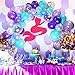 Tatuo 112 Pieces Purple Balloon Garland Kit White Purple Confetti Latex Balloon Arch Garland for Wedding Birthday Graduation Baby Shower Party Decorations(Purple Green)