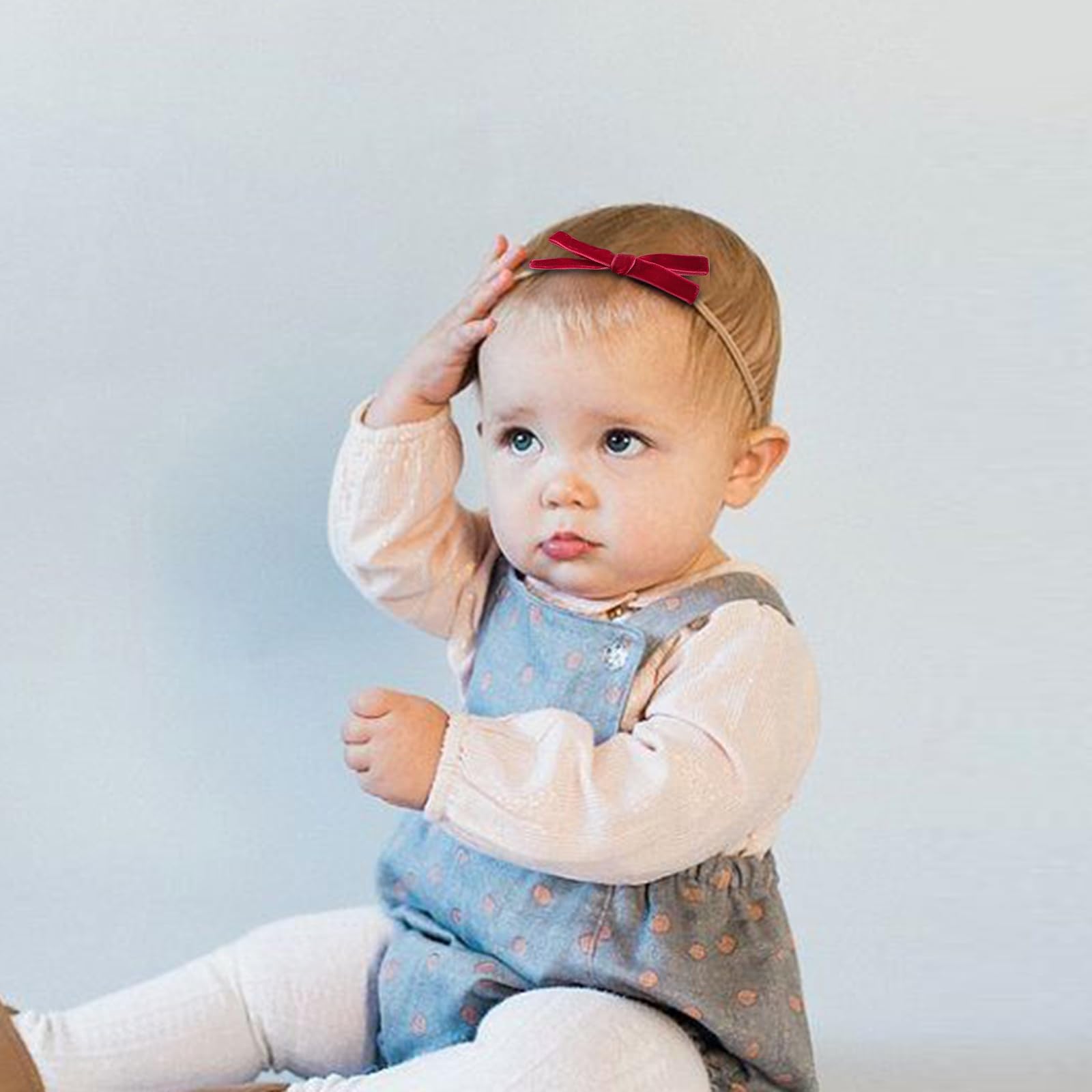 20pcs Bandeau bebe fille cheveux Bow nylon cheveux avec motif de fleurs à la main bébé nouveau - né bambin petite fille et enfants accessoires de cheveux