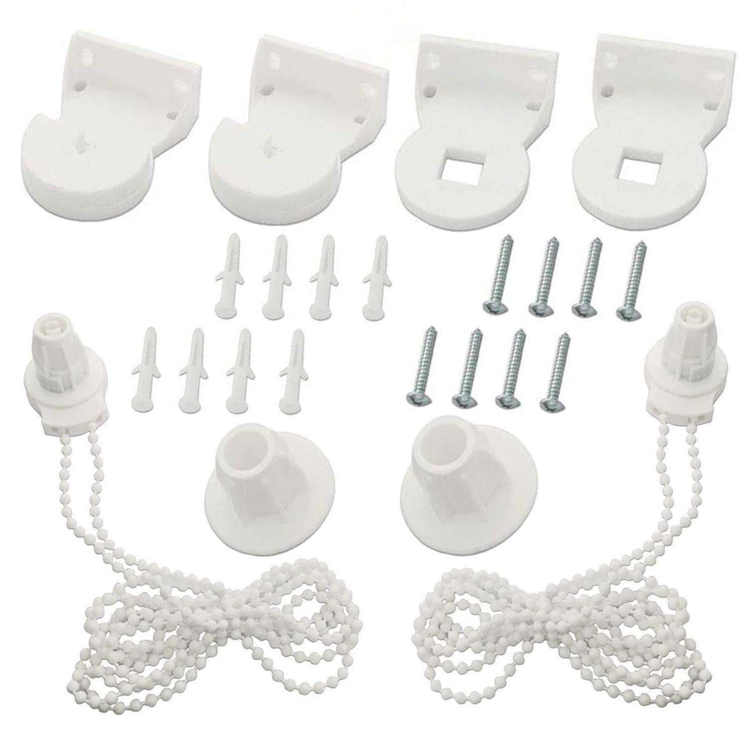 CENPEK 2 Set 25mm Roller Blind Fittings Plastic Brackets Beaded Chain Rolling Blind Replacement Repair Kit