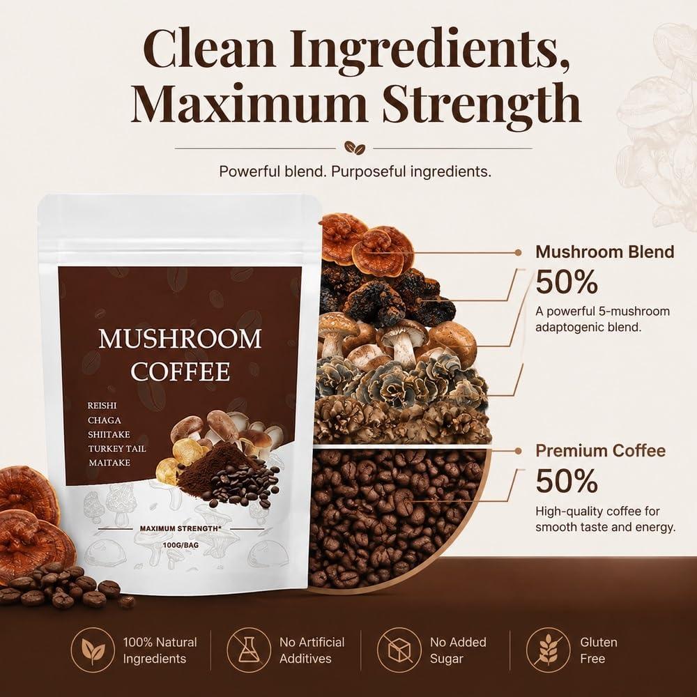 Prebiotyczna mieszanka funkcjonalna kawy espresso z grzybami