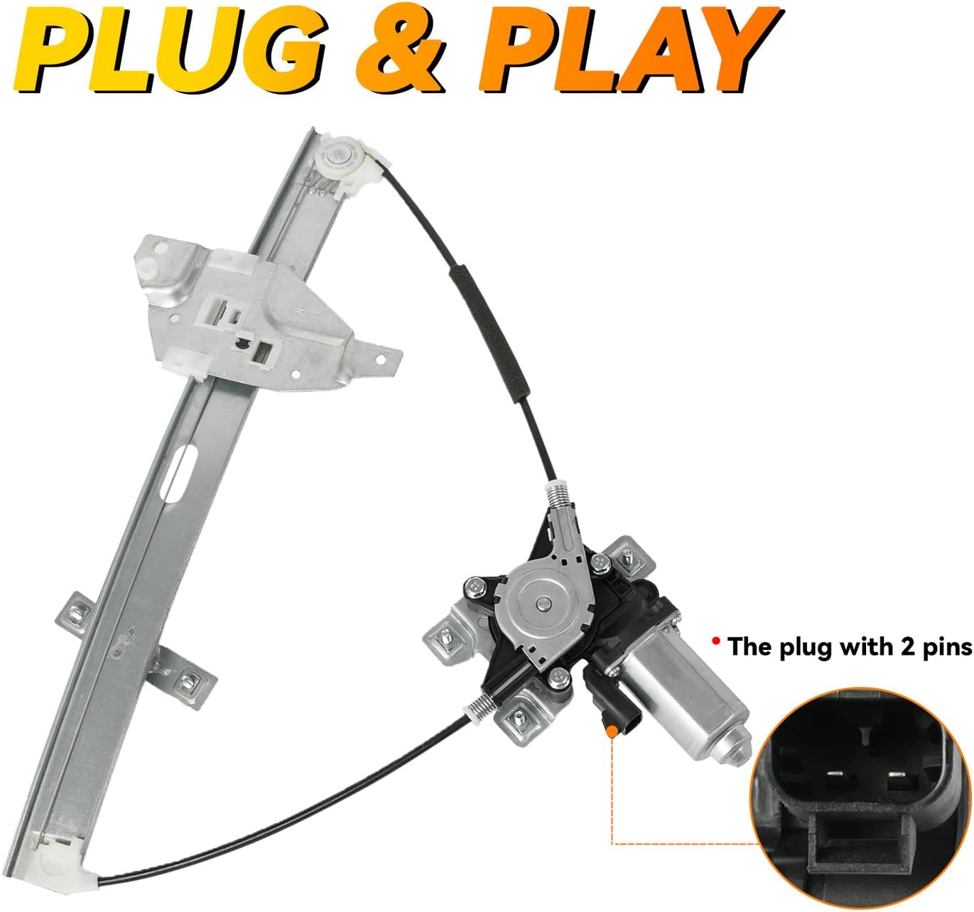 Front Right Passenger Side Power Window Regulator with Motor Assembly - Compatible with 2000-2005 Chevy Impala - 741-631