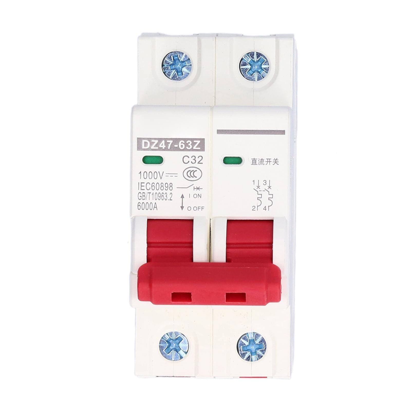 Miniaturowy wyłącznik 2P DC Izolator słoneczny do fotowoltaicznego montażu na szynie DIN 1000V 16A/20A / 32A / 40A / 50A DZ47-63Z wyłącznik prądu stałego (50A)