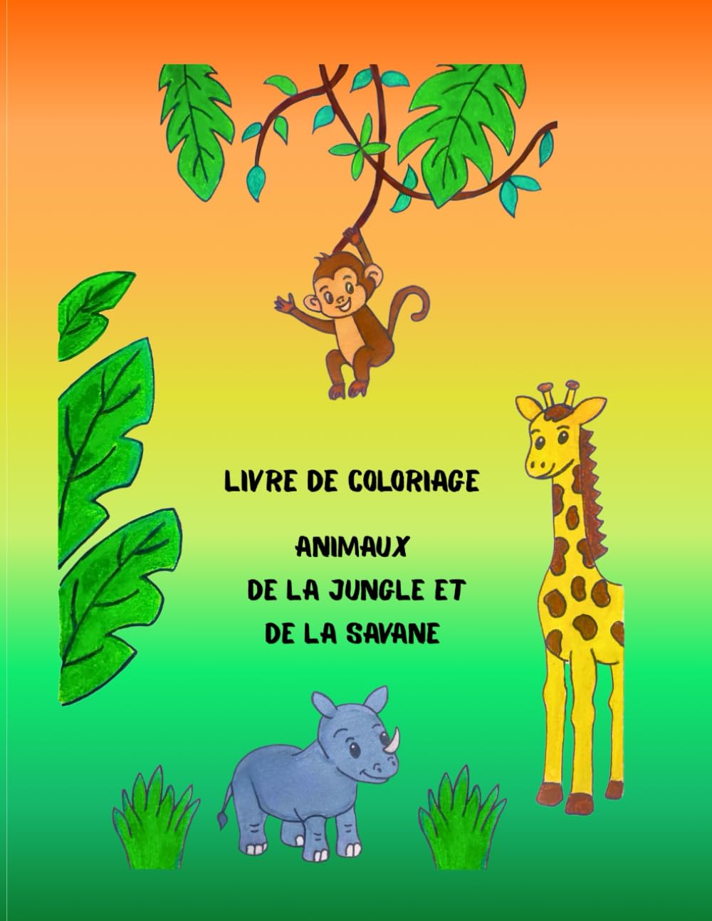 Livre de coloriage animaux de la jungle et de la savane