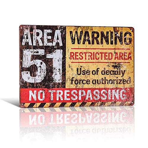Vintage Blechschilder Metall Poster Retro Reproduktion Area 51 Do Not Enter Warnung Poster