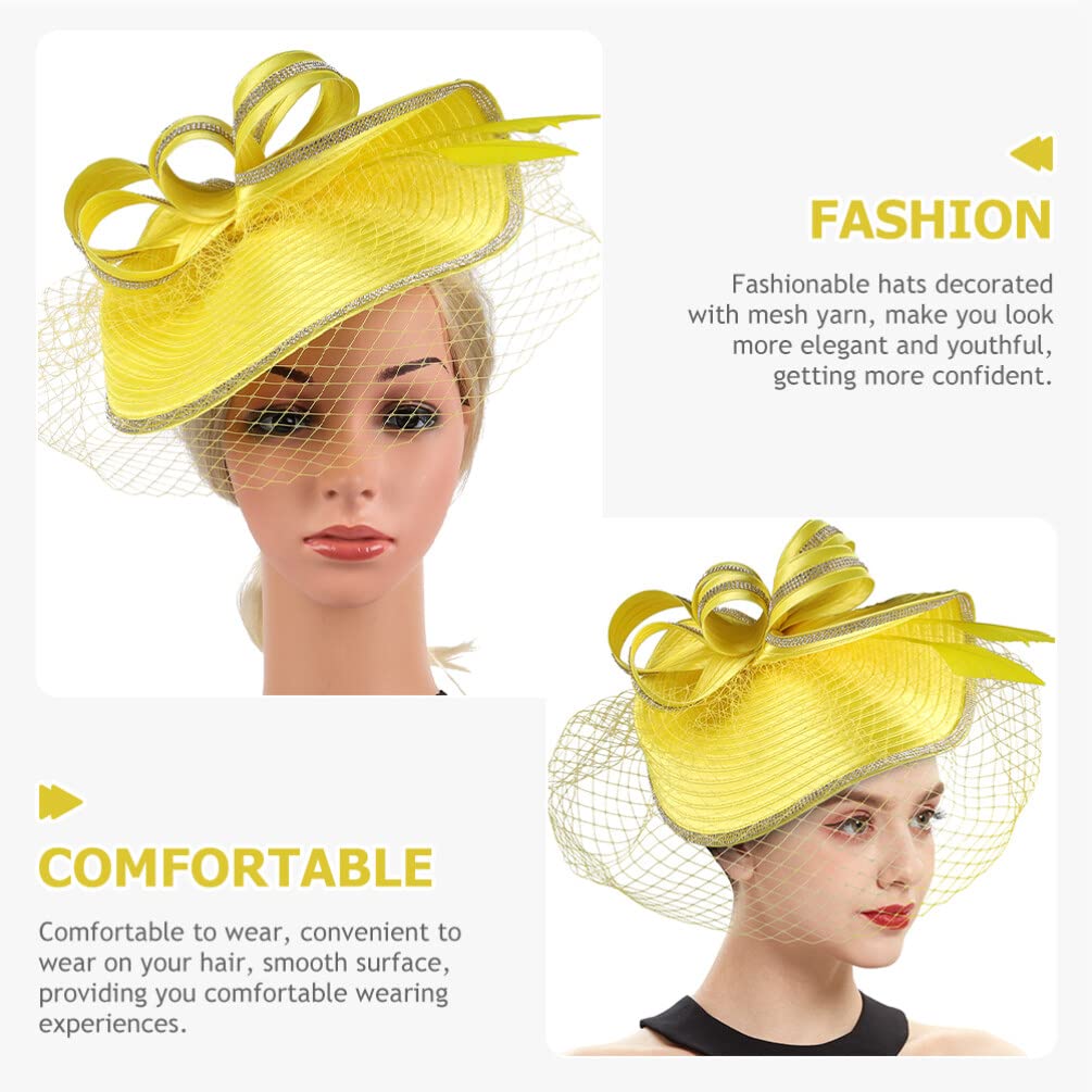 FRCOLOR Cappello Fascinator da Tea Party Donna Hemp Yarn Design Elegante e Superficie Liscia per Feste e Cerimonie