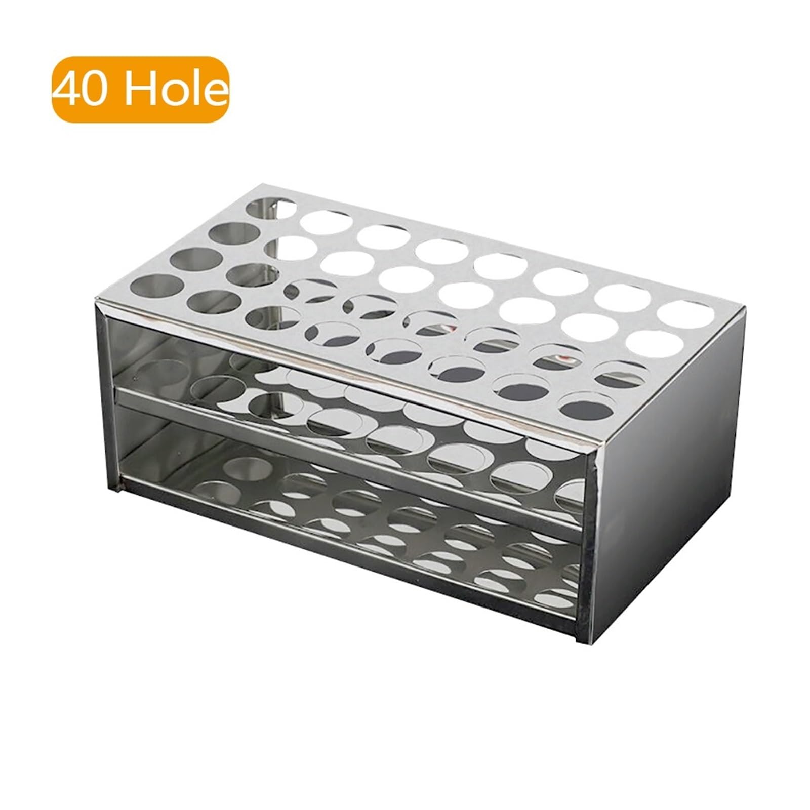 soporte for tubos de ensayo Soporte de filtración aceite con rejilla acero inoxidable, herramienta multifuncional alta velocidad(40Hole)