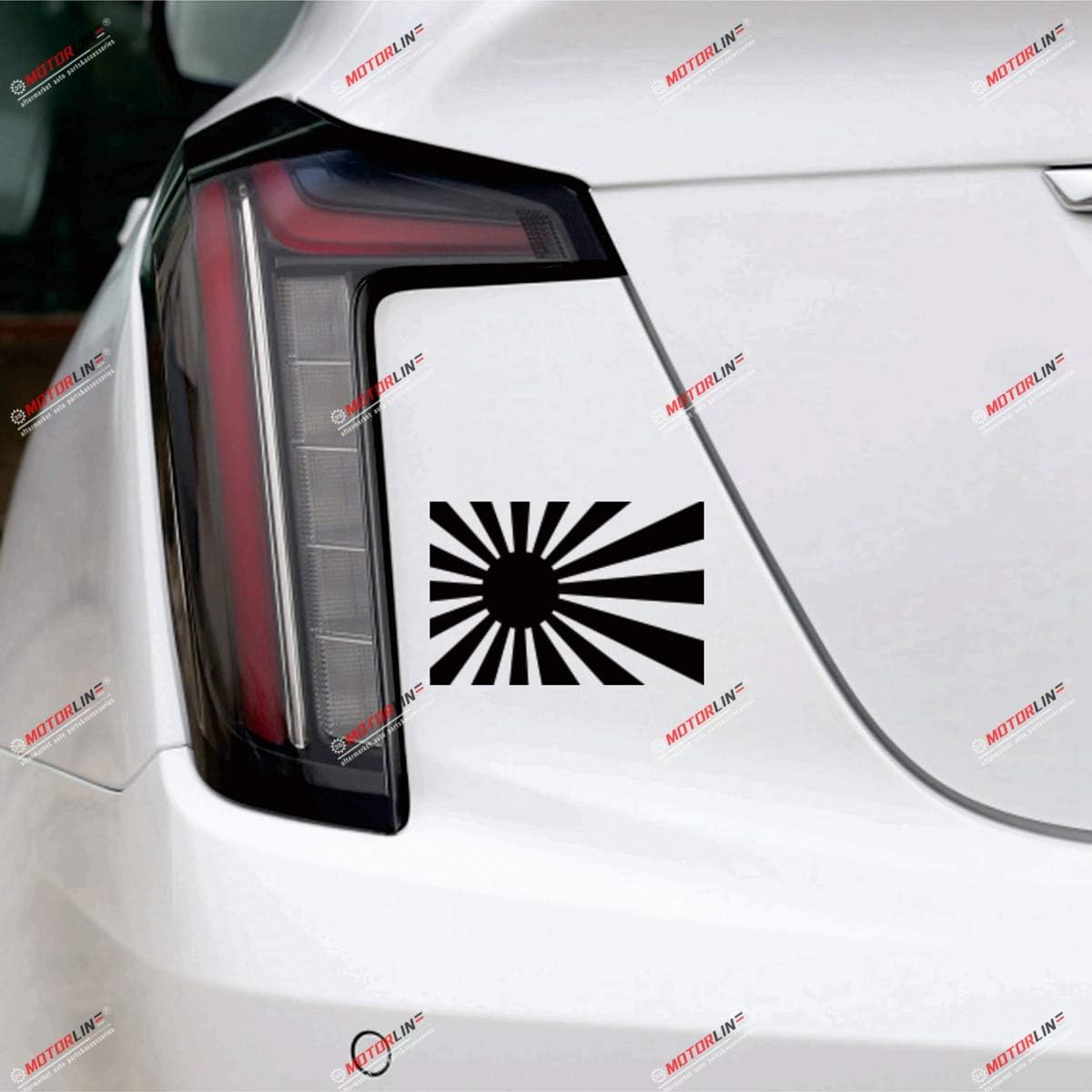 2X Black 4'' Japanese Rising Sun Variant Flag of Japan Naval Car Vinyl Decal Sticker JDM Vinyl die Cut no Background image 2