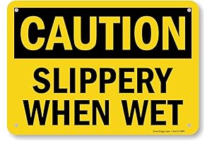 SmartSign U9-2085-NP Cautionary, Slippery When Wet, Sign
