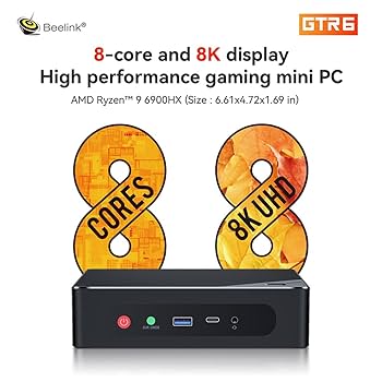 Beelink GTR4 AMD Ryzen 9 4900H; Mini PC 16 GB DDR4 RAM 500