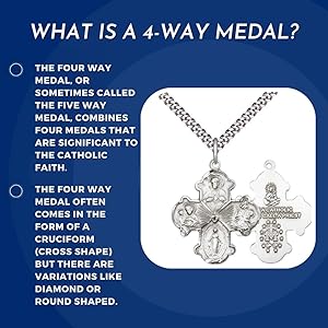 Amazon.com: Extel Silver Catholic 4 Way Cross Medal Traditional