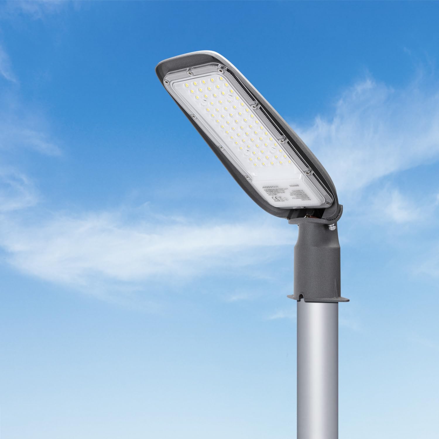 Aigostar Farola LED,50W,luz blanca fría 6500K,4500lm Luz LED Para Exterior,Impermeable IP65,Protección de Impactos IK08.Iluminación led para Patios,Aparcamientos,Calle,Jardines,No incluye soporte