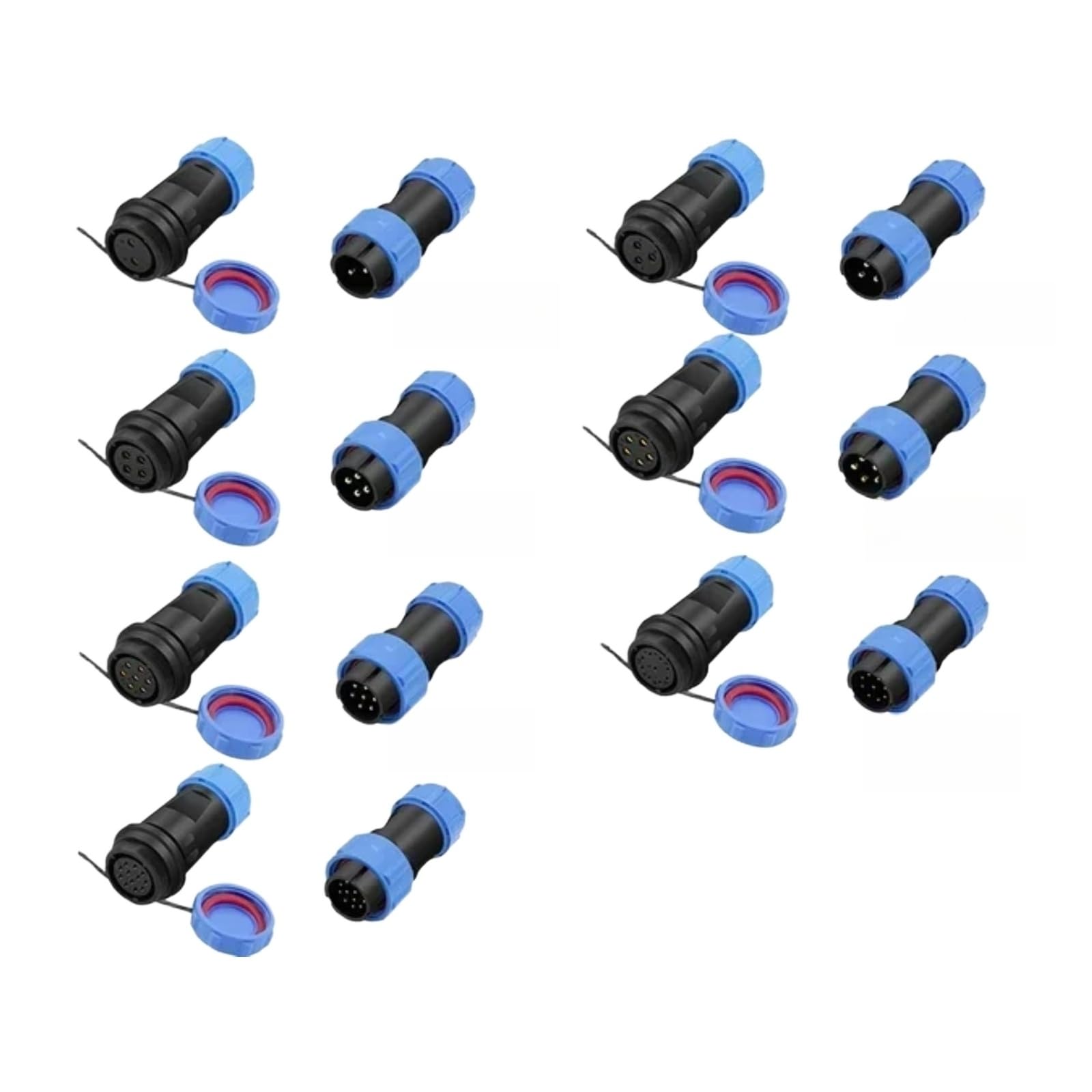 Conector de aire IP68 SP13 y SP16 de 5 pines para conexiones estancas en pack de 10 sets