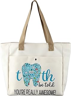 Dental Makeup Bag Dental Hygienist Gifts Dentist Dental Assistant Graduation Gifts for Women Dentist Thank You Cosmetic Bag Tooth Be Told You're Really Awesome (Dental Two Pockets TB)