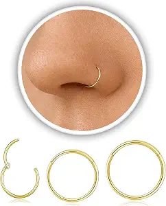 Titanium Nose Ring Hoop 20G 18G 16G Cartilage Earrings for Women and Men