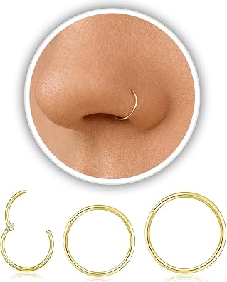 Titanium Nose Ring Hoop 20G 18G 16G Cartilage Hoop Earrings for Women Men