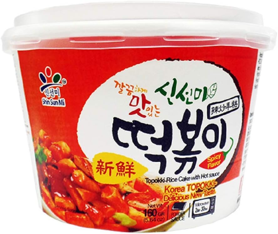 Shin Sun Mi topokki rice cake with hot sauce spicy flavor