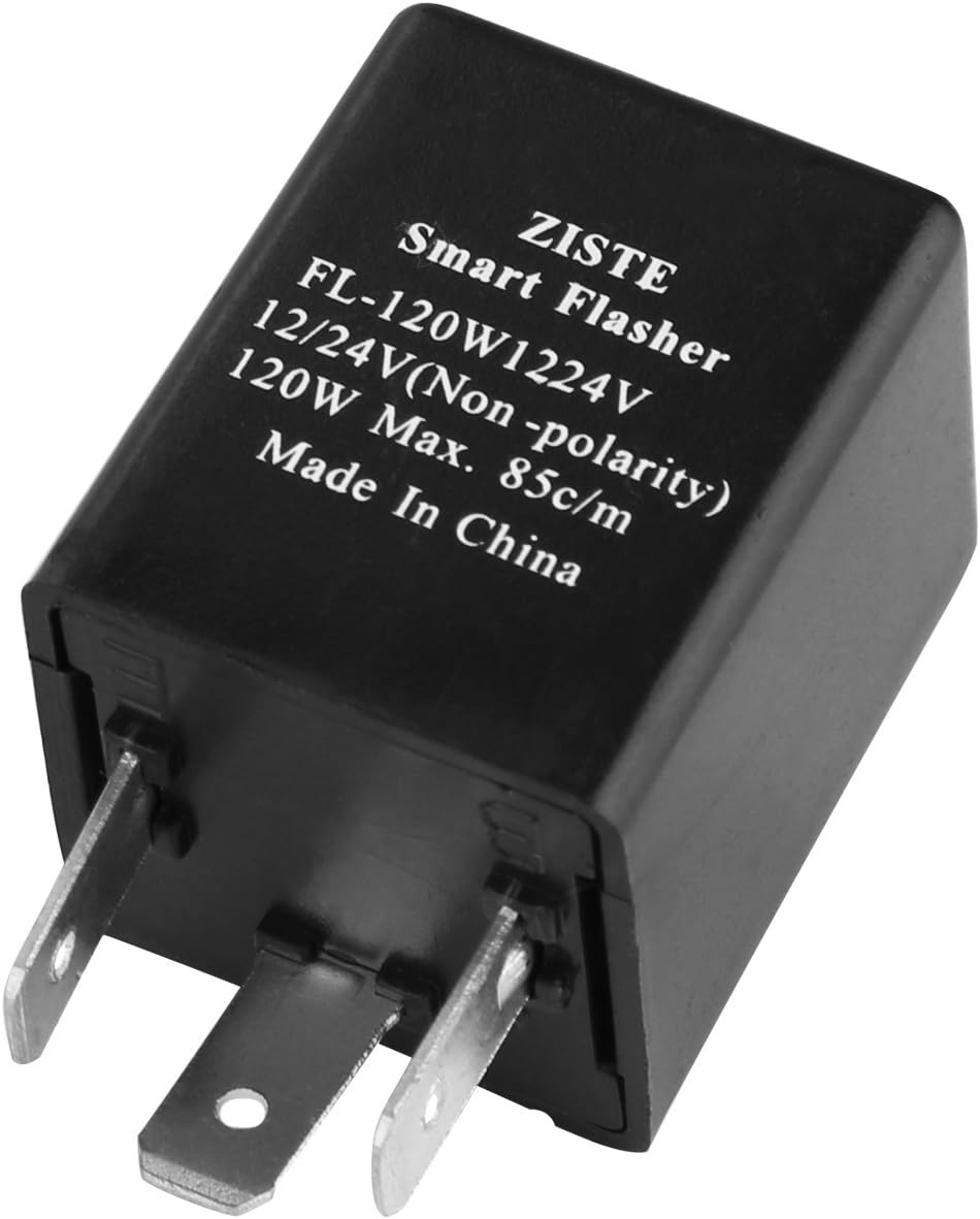 Electronic Flasher Relay 3-Pin FL-120W 12 Volt Load Resistor Fix For LED Turn Signal Light Bulbs