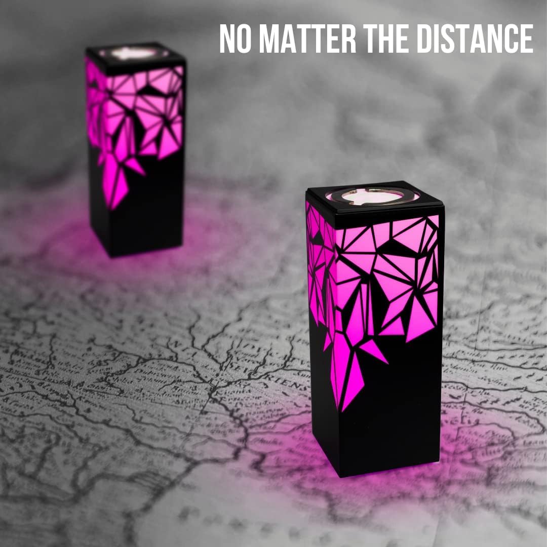 ZOCI VOCI Telepathy® Long Distance Touch Lamp - Friendship Lamps with no Subscription | Long Distnace Gifts, Raining Diamond Design (Set of 2)