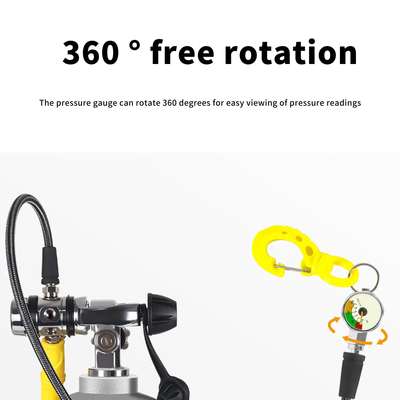 Tubo di pressione in fibra di carbonio, gancio a sgancio rapido e quadranti luminosi notturni per un nuoto confortevole e sport acquatici