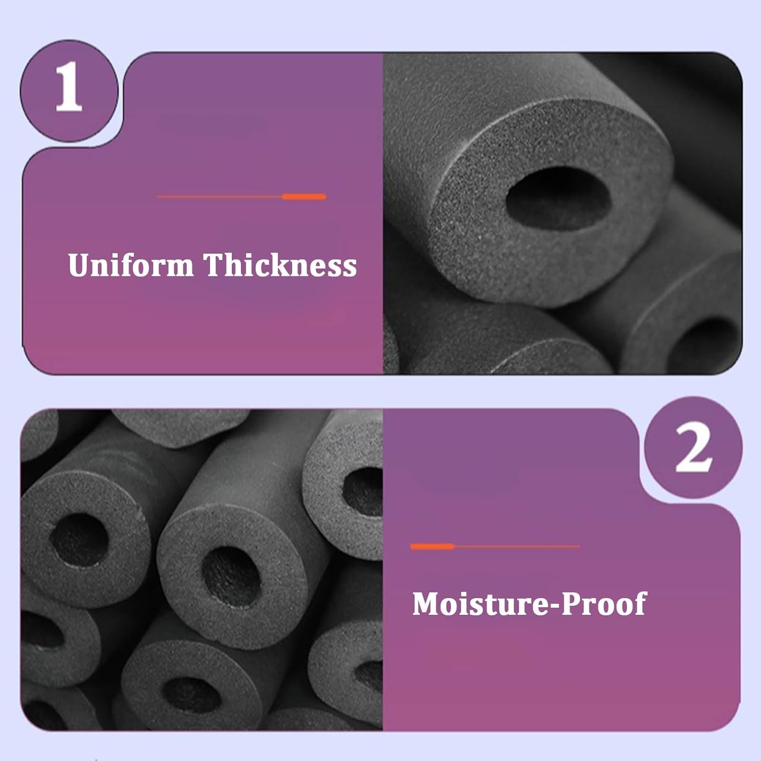 Waterproof Pipe Insulation, Freeze Protection, Pipe Insulation Lagging, Fire Retardant, for Water, Air Conditioning, Industrial Pipes(T20MM X 108MM X 2M)