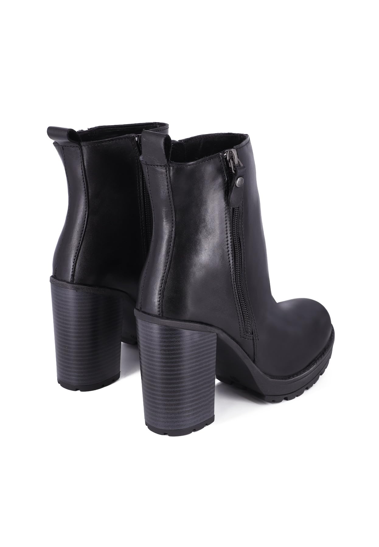 QUEEN HELENA Tronchetti di Pelle con Tacco Alto Stivaletti con Plateau Donna QH23-S407