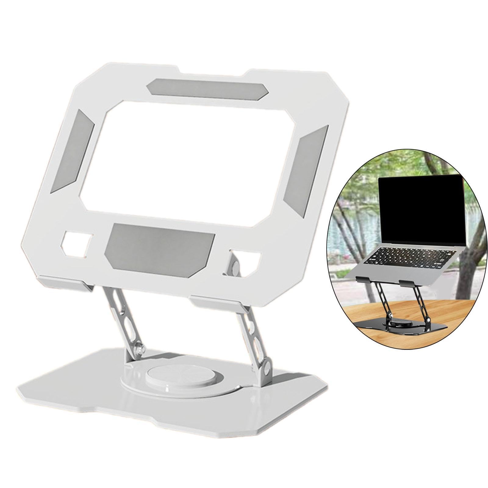 Soporte plegable flexible para laptop, soporte portátil para tablet con rotación de 360°, altura ajustable para el hogar y viajes, soporte elevador para portátil negro