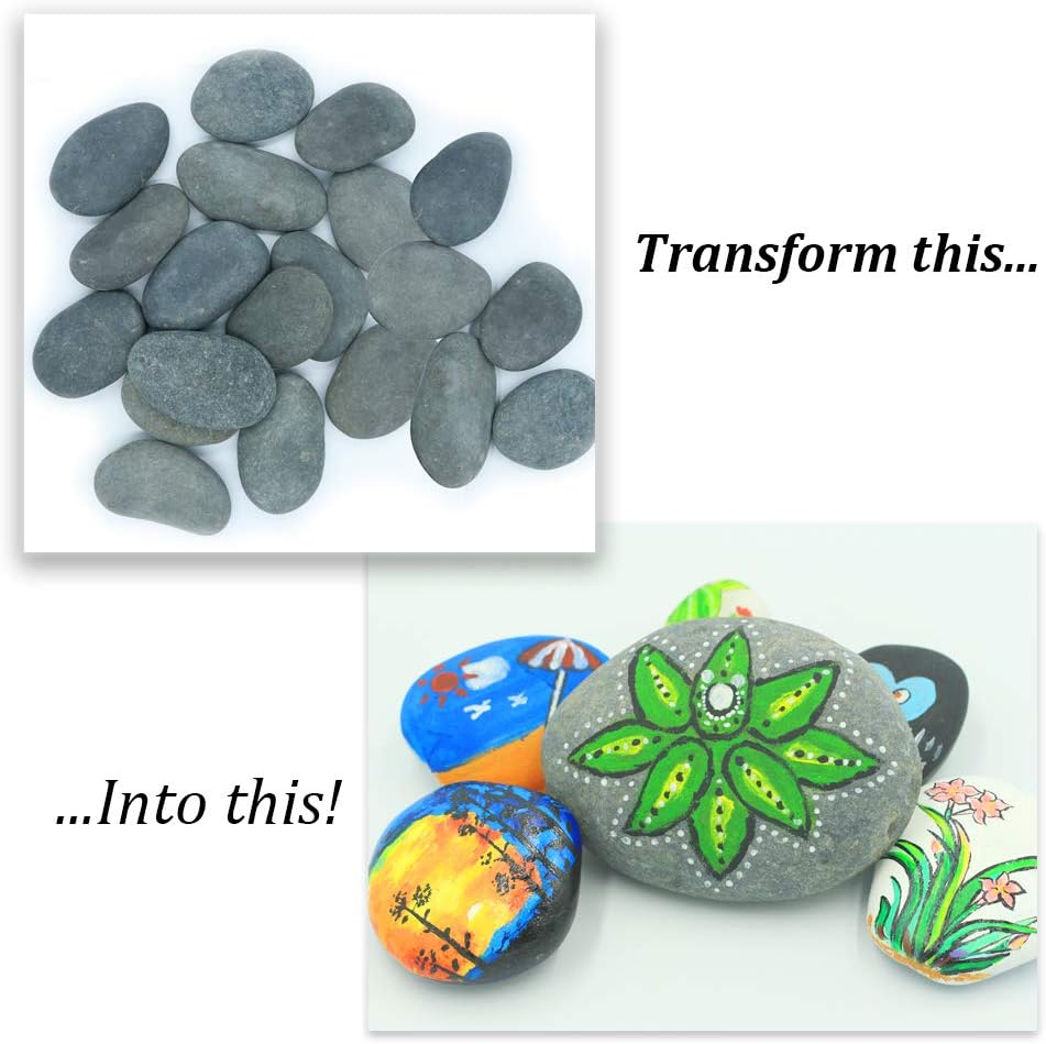 Ultra Large River Rocks for Painting – 20 Extra Big Rocks, 3.5” - 5” Inch Flat Smooth Stones, 12-14 LB. of Craft Rocks for Rock Painting, Kindness Stones, Painting Rocks Supplies for Adults and Kids