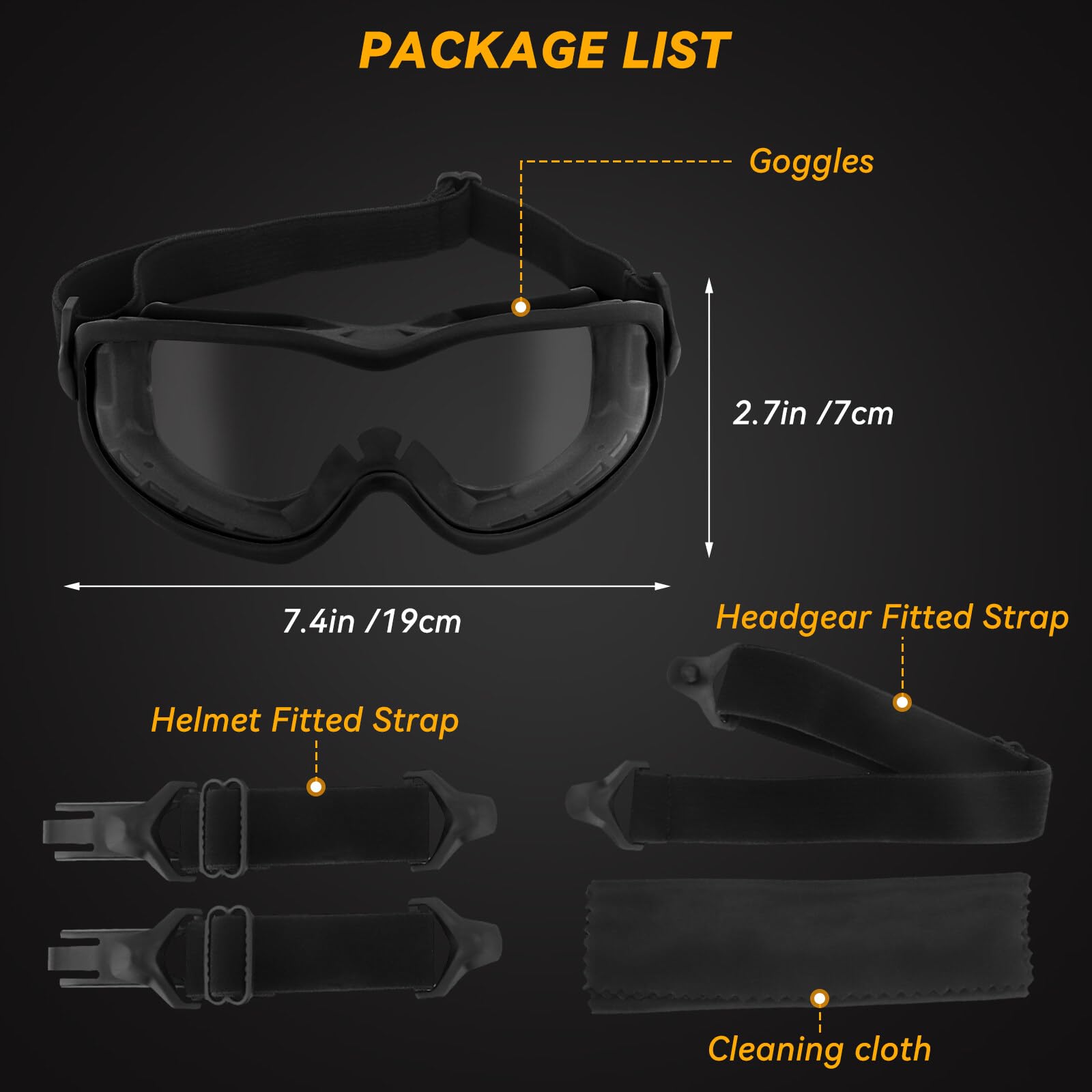 Qavctw Tactical Helmet Airsoft Military Safety Goggles with Anti-Fog Lens For Hunting Shooting Paintball Cycling Black - Image 4