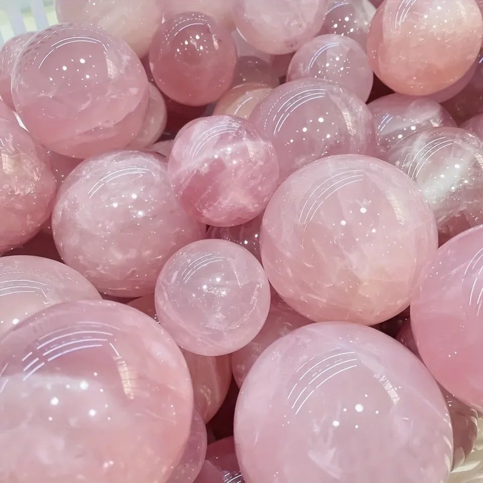 Esfera de cuarzo rosa para aliviar el estrés visual en escritorios 3