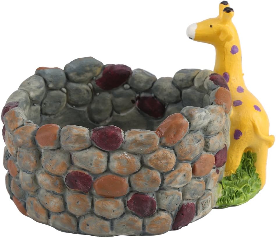Giraffe Shaped Animal Planter Pot, Resin Material Indoor Outdoor Planter for Artificial and Live Plants, Home Decor Garden Ornament