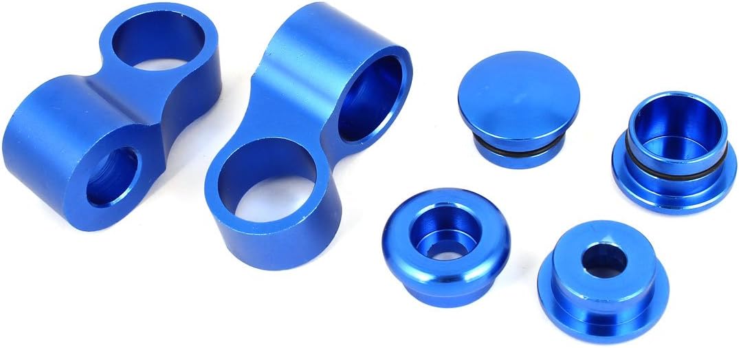 2pcs Blue Aluminum Motorcycle Shape Rear View Blind Spot Mirror