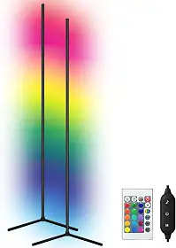 Luminária de Chão VentoEco, abajur de chão Tripé com Controle Remoto, Luminaria de Chao RGB com Modo de Música e Sincronização, Luminaria de Piso com Sensibilidade Ajustável ao Som (1.2m)