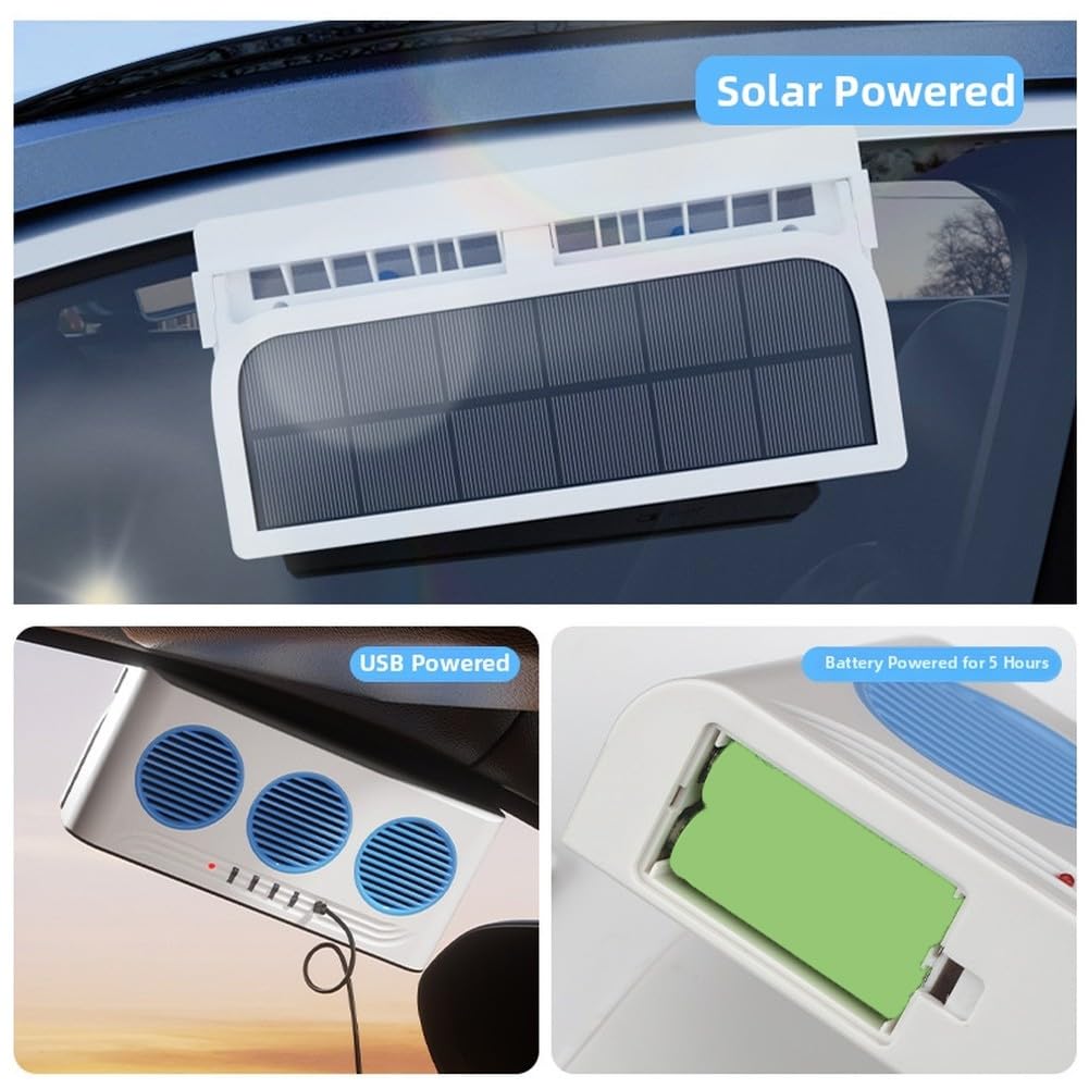 Solarny wentylator samochodowy 5 W, wentylator wyciągowy ABS z czerwonym światłem, uniwersalna wentylacja do samochodów osobowych, SUV, ciężarówek, czarny