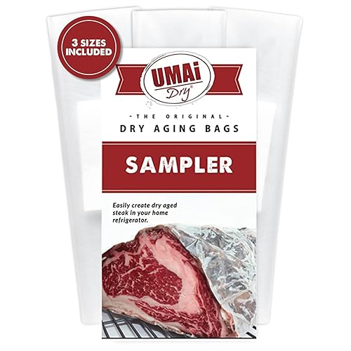 UMAi Dry Paquete de muestra bolsas de edad seca para carne método simple en casa para carne seca envejecida incluye 3 bolsas de tamaño asado 3 UMAi Dry Paquete de muestra bolsas de edad seca para carne método simple en casa para carne seca envejecida incluye 3 bolsas de tamaño asado 3