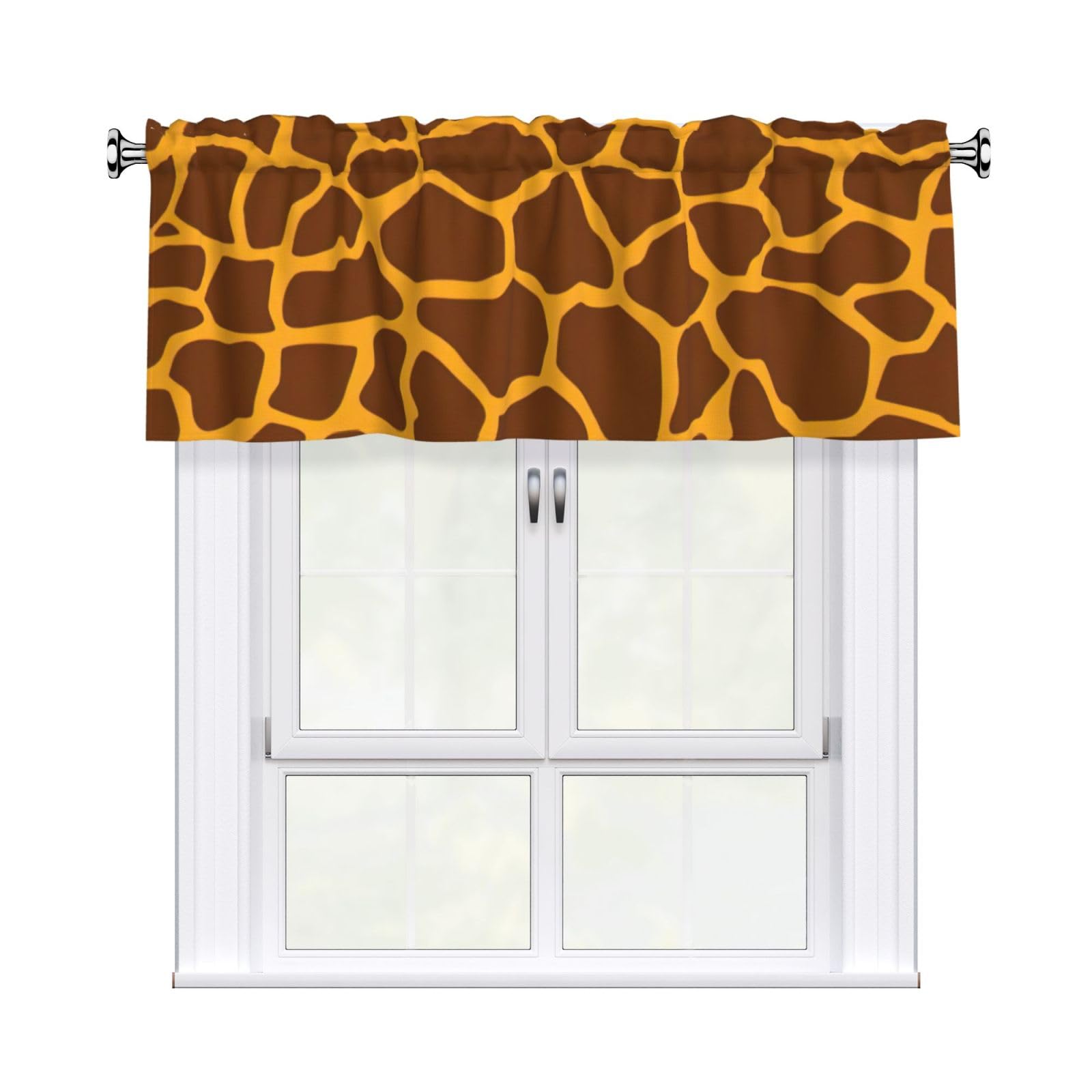 aacxzff Giraffe Print Print Curtain Valance 54"x18" (WxL) for Kitchens Bathrooms Bedrooms Balconies Living Rooms