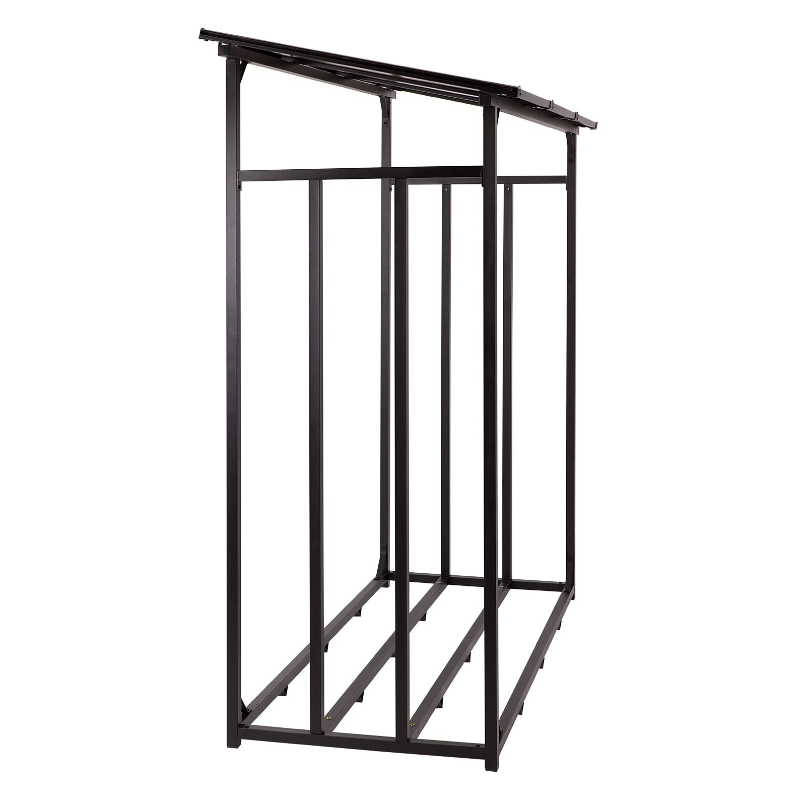 DEMA Kaminholzregal 167x70 cm – Brennholzregal, Holzregal, Holzlager, schwarz, robust & wetterfest, ideal zur Aufbewahrung von Kaminholz, Brennholz & Holzscheiten im Innen- & Außenbereich