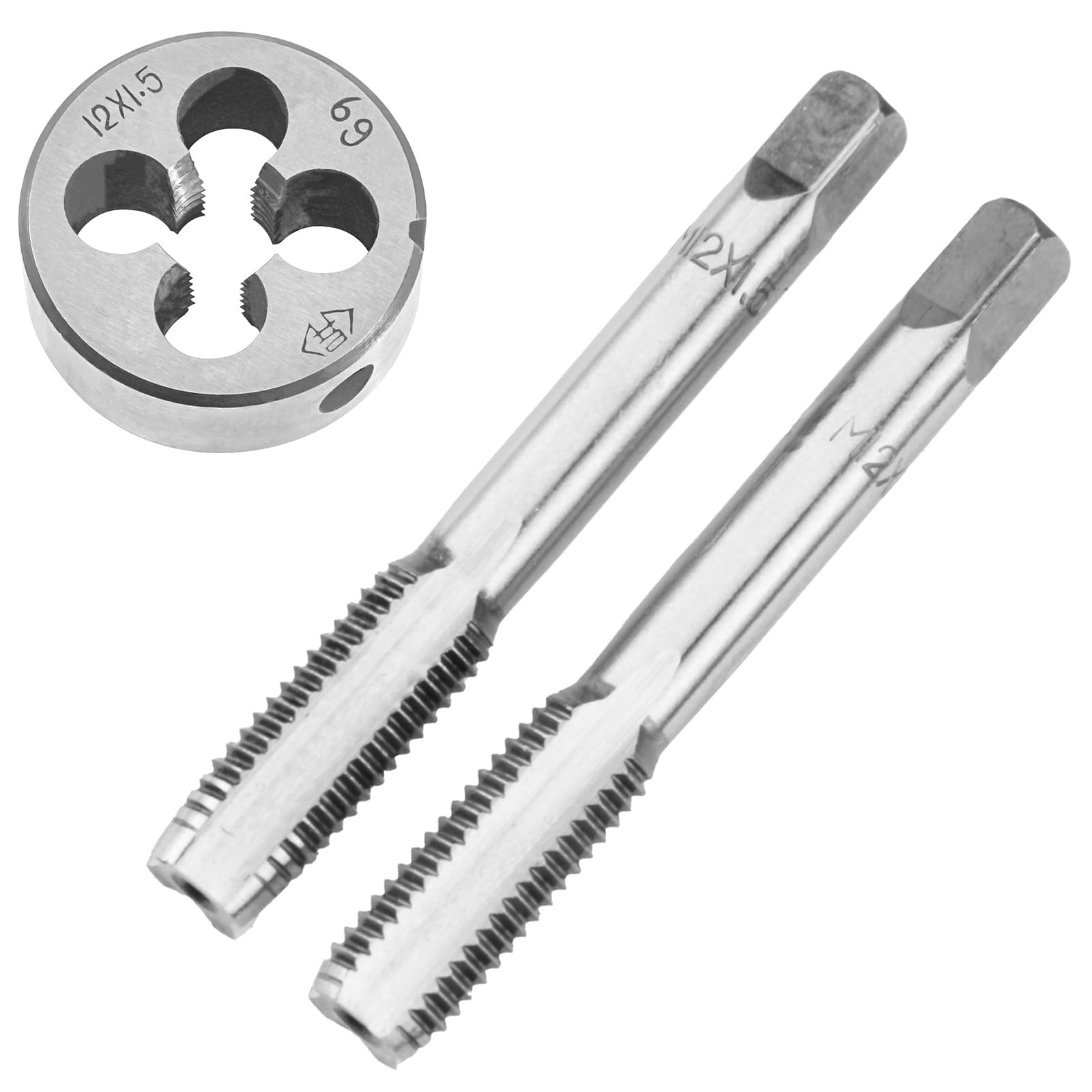 Tarauds et filières M12 x 1,5 mm outillage de filetage pas métrique matrice ronde droite