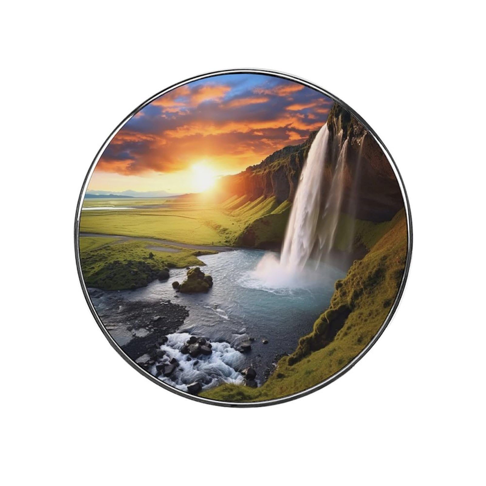 Fridge Magnets Waterproof Small Strong Magnets for Fridge Iceland Waterfall River Field Sunset Refrigerator Magnets Kitchen Accessories Cute Decorative Magnets for Whiteboard Locker Office Home Decor