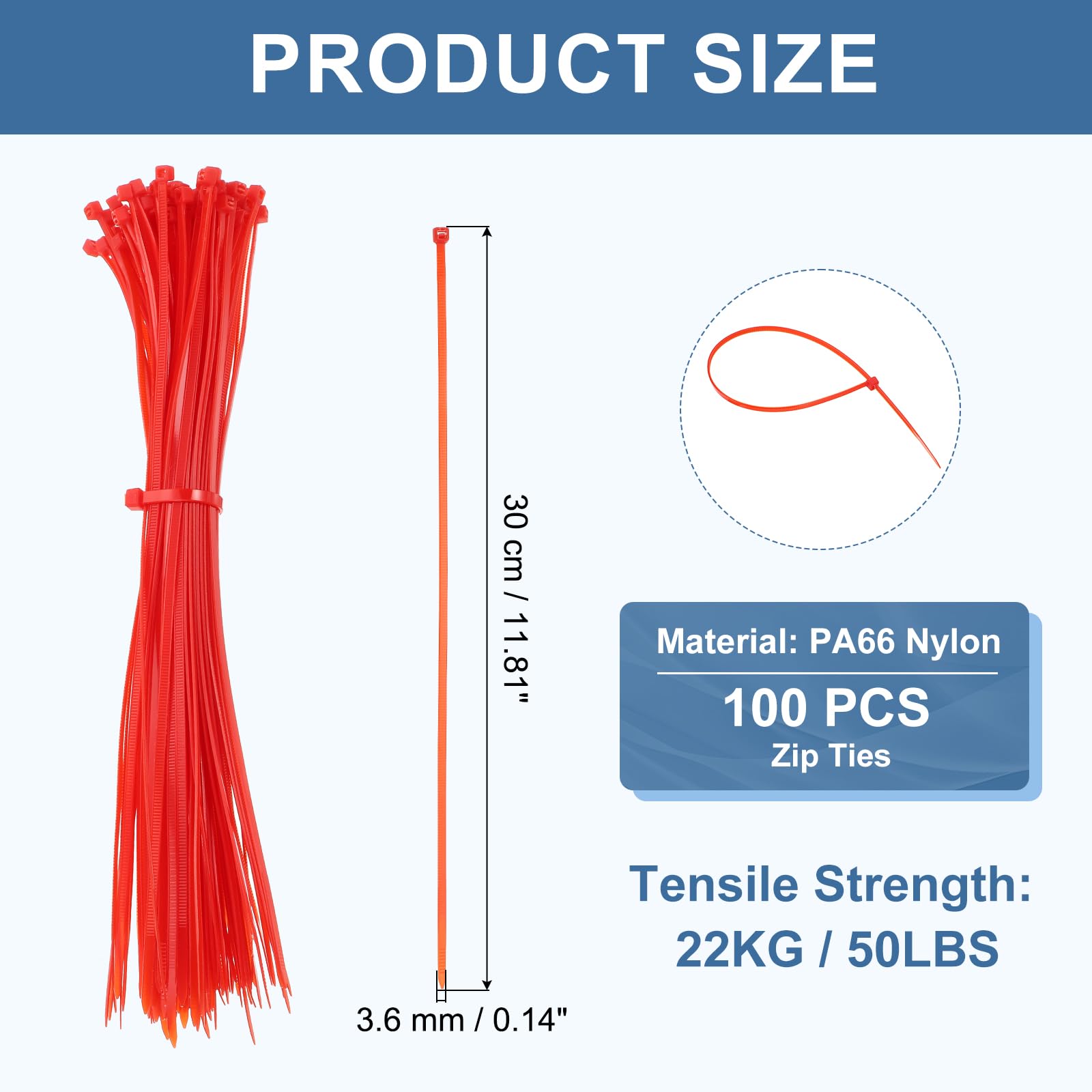 PATIKIL Cable Zip Ties 12 Inch - Image 2