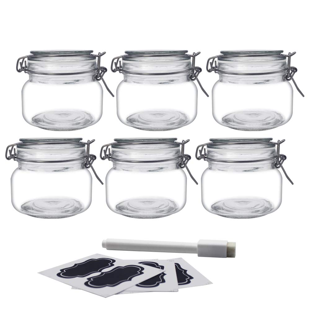 Buy YEBODA 16oz Food Storage Canister Glass Jars with Clamp Airtight