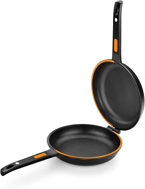 BRA Efficient Duo- Podwójna patelnia 20 cm do omletów,odlewane aluminium z nieprzywierającą bez PFOA, nadaje się do wszystkich rodzajów kuchenek, w tym indukcyjnych.