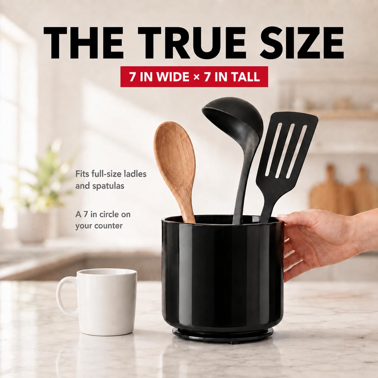 Rotating Utensil Holder - Large, Sturdy & Dishwasher Safe -5